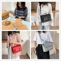 Customized DIY PU Leather Cambridge Bag Handmade Sewing Women Crossbody Shoulder Bag Handcrafted Semi-finished Kit Colorful