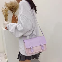Customized DIY PU Leather Cambridge Bag Handmade Sewing Women Crossbody Shoulder Bag Handcrafted Semi-finished Kit Colorful