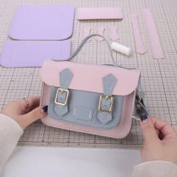 Customized DIY PU Leather Cambridge Bag Handmade Sewing Women Crossbody Shoulder Bag Handcrafted Semi-finished Kit Colorful
