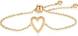 2/3pcs 14K Gold Plated Stainless Steel Matching Heart Solitaire Bracelet Set for Women Mother Daughter Friendship jewelry gifts