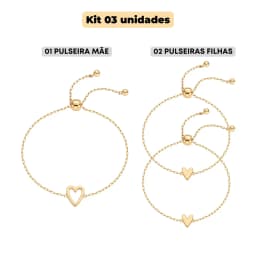 2/3pcs 14K Gold Plated Stainless Steel Matching Heart Solitaire Bracelet Set for Women Mother Daughter Friendship jewelry gifts