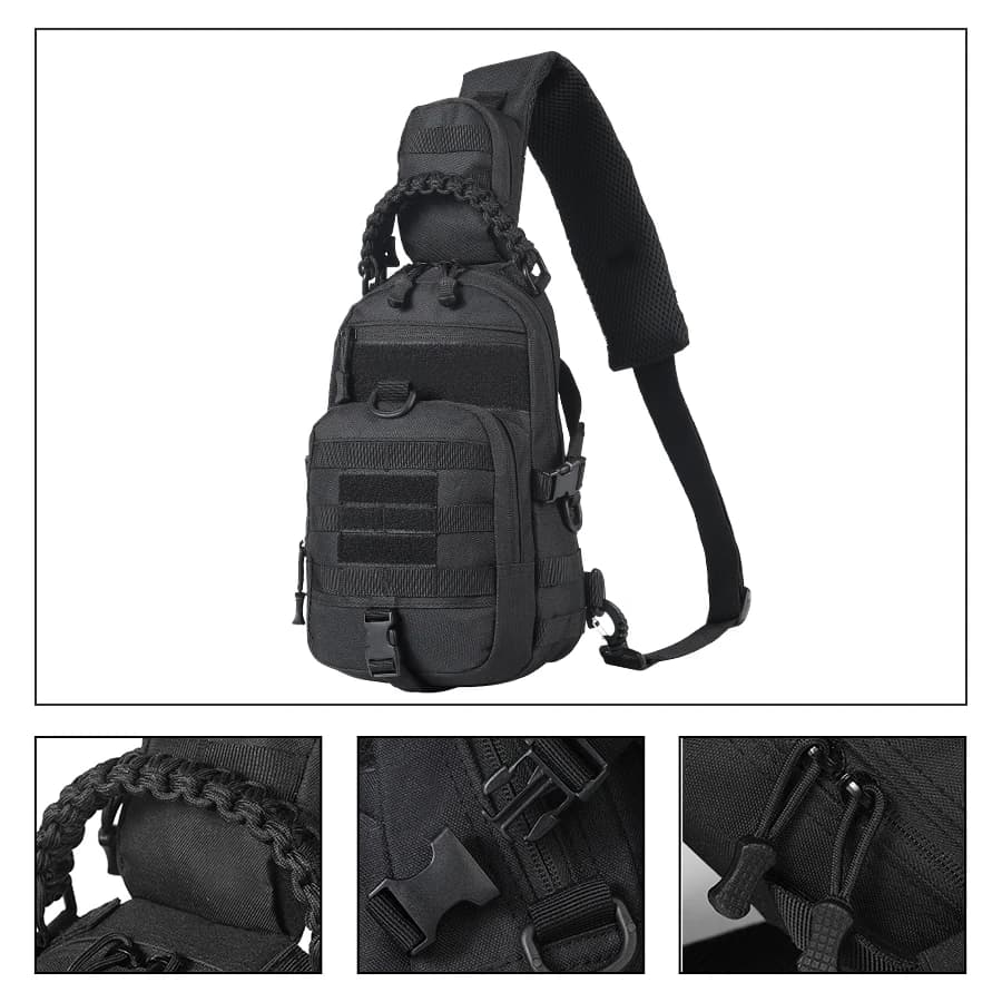 Multi functional outdoor chest bag, sports cycling, hiking, portable and wear-resistant crossbody bag