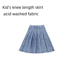 AP SS26 Panel Pleated Washed Denim Skirts Teen Girls Women Fashion Cotton Jeans Skirts Clothing