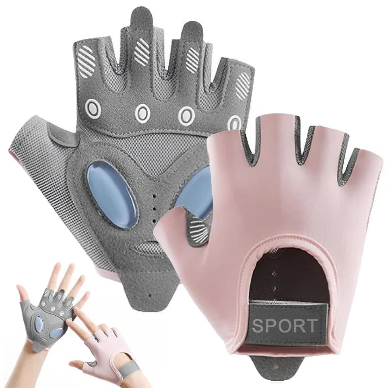 1 Pair Workout Gloves with Liquid Silicone for Women Fingerless Cycling Gloves Non-slip Men's Gym Weight Lifting Gloves