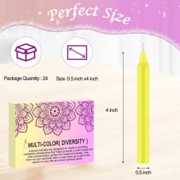 24 Pieces of 4-Inch Colored Stick Candles, Drip-Free, Smokeless, Unscented, Household Dinner Candles, Hand-Poured, High-Quality, Suitable for Churches, Homes, Weddings, Parties, Seasonal Celebrations, Emergencies, and Home Decoration, Perfect for Thanksgiving, Valentine's Day, Father's Day, Mother's Day, Teacher's Day
