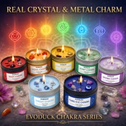 7 Chakra Scented Candle Set, 7 X 3oz Soy Wax Tin Candles with Real Crystals Metal Charms for Meditation Yoga Home Decor Gift Set