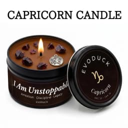12 Zodiac Candles Set Astrology Scented Soy Candles with Healing Crystal Gemstones 3oz Tin Affirmation Meditation Gift for Women