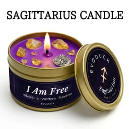 12 Zodiac Candles Set Astrology Scented Soy Candles with Healing Crystal Gemstones 3oz Tin Affirmation Meditation Gift for Women