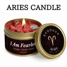 12 Zodiac Candles Set Astrology Scented Soy Candles with Healing Crystal Gemstones 3oz Tin Affirmation Meditation Gift for Women