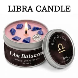 12 Zodiac Candles Set Astrology Scented Soy Candles with Healing Crystal Gemstones 3oz Tin Affirmation Meditation Gift for Women