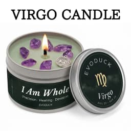 12 Zodiac Candles Set Astrology Scented Soy Candles with Healing Crystal Gemstones 3oz Tin Affirmation Meditation Gift for Women
