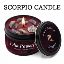12 Zodiac Candles Set Astrology Scented Soy Candles with Healing Crystal Gemstones 3oz Tin Affirmation Meditation Gift for Women