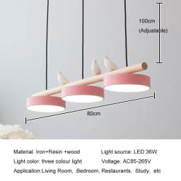 Nordic Restaurant Chandelier Modern Led Minimalist Dining Tables Creative Personality Macaron Iron Bird Decoration Droplight