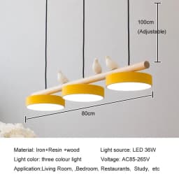 Nordic Restaurant Chandelier Modern Led Minimalist Dining Tables Creative Personality Macaron Iron Bird Decoration Droplight