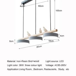 Nordic Restaurant Chandelier Modern Led Minimalist Dining Tables Creative Personality Macaron Iron Bird Decoration Droplight
