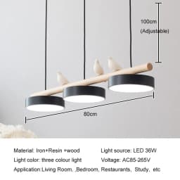 Nordic Restaurant Chandelier Modern Led Minimalist Dining Tables Creative Personality Macaron Iron Bird Decoration Droplight