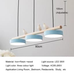 Nordic Restaurant Chandelier Modern Led Minimalist Dining Tables Creative Personality Macaron Iron Bird Decoration Droplight