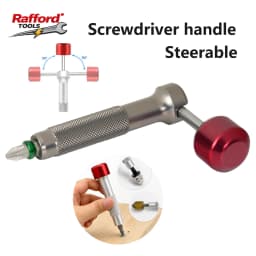 Rafford Screwdriver Bit Driver Pocket EDC 90° Pivot Retractable Lever for Extra Torque Interchangeable 1/4" Hex Bit Repair Tool