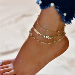 Modyle Bohemia Gold Color Snake Ankle Bracelet Set For Women Starfish Shell Heart Charm Anklet Chain On Leg Boho Jewelry Gift