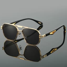 KAMMPT Vintage Square Sunglasses Men New Classic Double Bridge Gradient Shades Trendy Retro Brand Designer Outdoor Sun Glasses