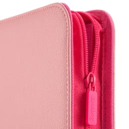 Sanseking Premium Zipper 4/9/12 Pocket PU Card Binder - Aesthetic Pink & White Album for Pokemon Cards, Game Collection & Fan