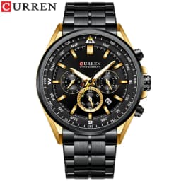 CURREN Luxury Brand Watches for Men Casual Sporty Quartz Wristwatch with Stainless Steel Band Chronograph Clock Male Silver