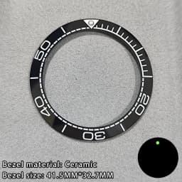 41.5mm Sloping Ceramic/Aluminum Luminous Bezel Insert For 43mm Case Watch Accessories Inner Diameter 32.7mm Bezel Accessories