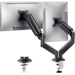 Single Monitor Arm 13-34 Inch, Adjustable Gas Spring Arm, Monitor Desk Mount for 4.4-19lbs, VESA 75/100mm with C-Clamp/Grommet Base, Ergonomic Stand for Work/Gaming