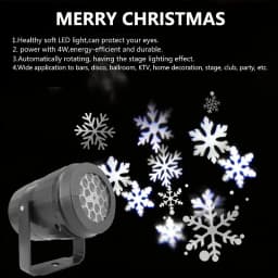 LED USB Snowflake Projector Holiday Lights Christmas Projection Stage Lamp Snow Spotlight for Navidad New Year 2027 Party Decor