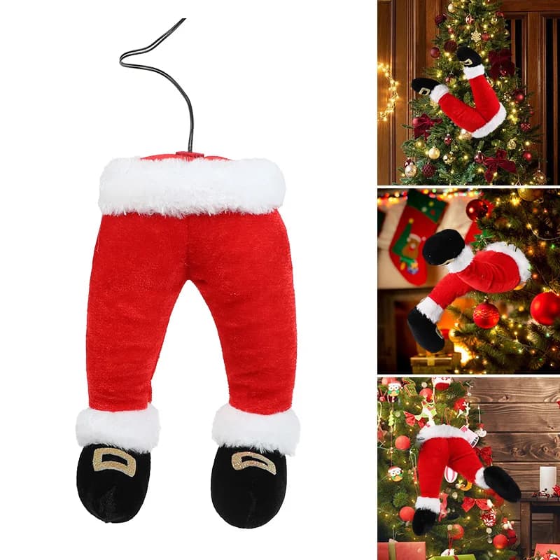Santa Claus Elf Legs Doll Christmas Tree Decoration Home Fireplace Hanging Ornament Xmas Tree Picks New Year Party Supplies Gift
