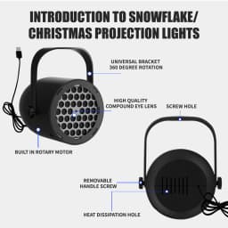 LED Halloween Christmas Pattern Projection Light USB 5V Party Decorative Lamp Pumpkin Ghost Snowflake Rotating Projector Lamp