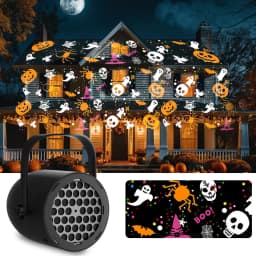 LED Halloween Christmas Pattern Projection Light USB 5V Party Decorative Lamp Pumpkin Ghost Snowflake Rotating Projector Lamp