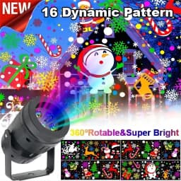 16 Pattern Christmas Projector Lights Outdoor/Indoor Holiday Projection LED Night Lamp for Home Xmas 2026 New Year Party Decor