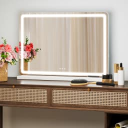 JHK LED Vanity Mirror with Lights Aluminum Frame Bathroom Mirror Dimmable 3 Color Modes Makeup Mirror Memory Function Bedroom