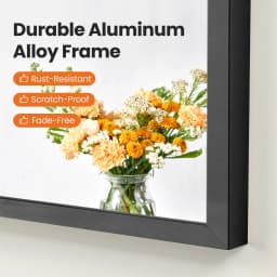 MCQ Arched Bathroom Mirror or Over Sink Wall Mounted Aluminum Alloy Frame Mirror Horizontal or Vertical Hanging Modern Wall Mount Vanity Mirror for Home