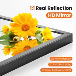 MCQ Arched Bathroom Mirror or Over Sink Wall Mounted Aluminum Alloy Frame Mirror Horizontal or Vertical Hanging Modern Wall Mount Vanity Mirror for Home