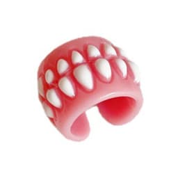 Punk Funny Colorful Acrylic Teeth Rings For Women Hip Hop Cartoon Teeth Mouth Ring Geometric Resin Ring Party Jewelry