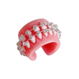 Punk Funny Colorful Acrylic Teeth Rings For Women Hip Hop Cartoon Teeth Mouth Ring Geometric Resin Ring Party Jewelry