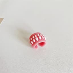Punk Funny Colorful Acrylic Teeth Rings For Women Hip Hop Cartoon Teeth Mouth Ring Geometric Resin Ring Party Jewelry
