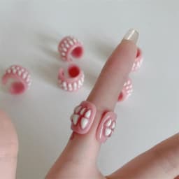 Punk Funny Colorful Acrylic Teeth Rings For Women Hip Hop Cartoon Teeth Mouth Ring Geometric Resin Ring Party Jewelry