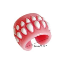 Punk Funny Colorful Acrylic Teeth Rings For Women Hip Hop Cartoon Teeth Mouth Ring Geometric Resin Ring Party Jewelry