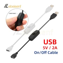 5V 2A USB Inline On Off Button Switch Cable Male to Female USB Cord for LED Strip Desk Lamp USB Powered Small Electronic Devices