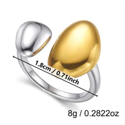 Sculptural Mixed Metal Intertwined Ring for Women Waterproof Stainless Steel Two Tone Abstract Winding Ring Jewelry Gift