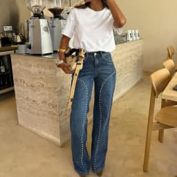 Denim Pant Women Jeans Vintage Long Pants Slim Fit High Waist Straight Trousers Y2k Streetwear Elegant Splice Work Casual 2026