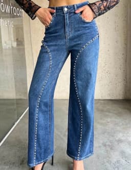 Denim Pant Women Jeans Vintage Long Pants Slim Fit High Waist Straight Trousers Y2k Streetwear Elegant Splice Work Casual 2026