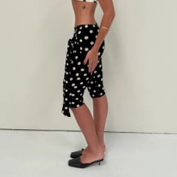 Women Y2k Polka Dot Printed Capris Cute Low Rise Stretchy Cropped Pants Side Bow Tie Skinny Capri Leggings Going Outs