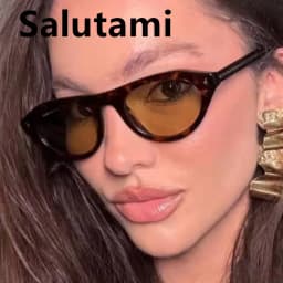 vintage Small Round Cat Eye Sunglasses for Women New Fashion Rivet sexy Black Leopard Sun Glasses Ladies Trendy Outdoor Shades