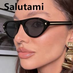 vintage Small Round Cat Eye Sunglasses for Women New Fashion Rivet sexy Black Leopard Sun Glasses Ladies Trendy Outdoor Shades