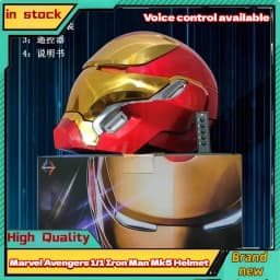 New In Stock Marvel Avengers 1/1 Iron Man Mk5 Helmet Wearable Automatic Voice-Activated Electric Open And Close Series Toy Gift
