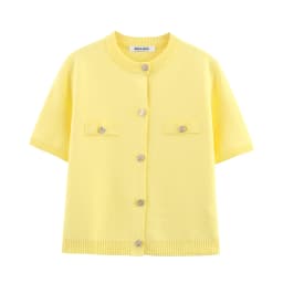 2025 Spring And Summer New Women's Short Sleeved Simple Fashion Style Knitted Cardigan Coat